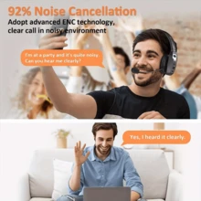 Headset, Trucker Headset With Noise Canceling Microphone & Mute Button-60Hrs Truck Driver Headphone For Cellphone Office Work - Black - View 2