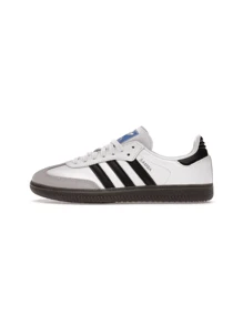 Adidas S Samba Teen's Junior Sneakers Classic Leather Upper With OrthoLite® Sockliner For All-Day Comfort Cloud White Core Black Gum IE3675