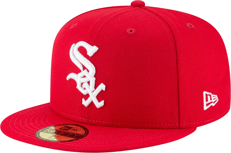 New Era Mũ lưỡi trai Chicago White Sox Red 59Fifty vừa vặn - Đỏ - Xem 1