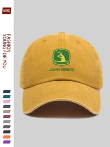 1pc Retro Truck Driver Dad Baseball Cap, With Cartoon "JOHN BEERE" And Deer Pattern, Unisex Adjustable Skateboard Couple Hat, Breathable Curved Brim Design, Suitable For Casual Wear, Beach, Hiking, Party, Adult Birthday And Holiday Gift (Shared Family Fashion Item) - A - View 11