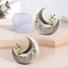 Lunar Silicone Mold Set - Reusable Moon-Shaped Candle Diffuser & Succulent Planter Kit - Celestial Home Decor, DIY Resin Art & Ethereal Gift For Crafters (Mystical Night Sky Design) - Mould - View 5