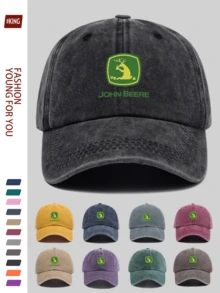 1pc Retro Truck Driver Dad Baseball Cap, With Cartoon "JOHN BEERE" And Deer Pattern, Unisex Adjustable Skateboard Couple Hat, Breathable Curved Brim Design, Suitable For Casual Wear, Beach, Hiking, Party, Adult Birthday And Holiday Gift (Shared Family Fashion Item) - A - View 12