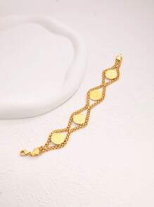 1 pieza Elegante brazalete ajustable para mujer con decoración de monedas vintage, de estilo casual con capas de moda