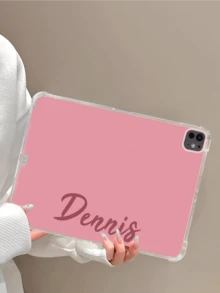 1pc Customized Multi-Color Name Soft Silicone Material Shockproof Transparent Corner Air Cushion Tablet Protective Case Suitable For IPad Pro 13", Air 13"/IPad Pro 13-In. (M4), -2024/IPad Air 11" (2025)/IPad Air 13" (2025) And Other Models, Ideal Gift For Family And Friends - Clear - View 3