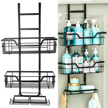 3-Tier Shower Caddy: Anti-Rust, Multifunctional Black Hanging Shower Box With Hooks - Suitable For Storing Shampoo, Shower Gel, And Fragrance Household Products Halloween, Christmas Decorations Back To School Bathroom Accessories