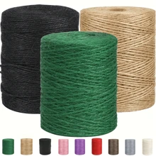2 Rolls 2mm Strong Jute Garden Twine, 100m/328ft Length, Brown Color, Versatile Rope For Gardening Tomato Climbing Plants Tying, Floral Crafts, Gift Packaging Decoration