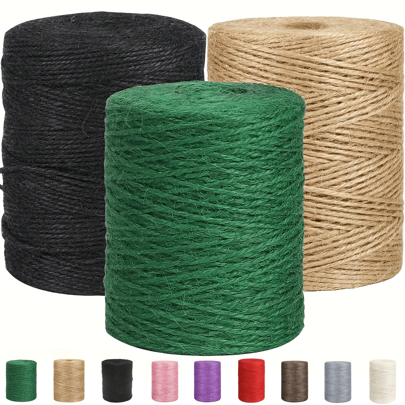 2 Rolls 2mm Strong Jute Garden Twine, 100m/328ft Length, Brown Color, Versatile Rope For Gardening Tomato Climbing Plants Tying, Floral Crafts, Gift Packaging Decoration