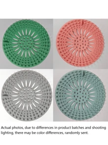 1pc/2pcs/3pcs/4pcs Silicone Shower Drain Hair Catcher, Anti-Clog Sink Strainer, Deodorizing Drain Filter, Kitchen Sink Hair Stopper, Prevent Sewer Clogs