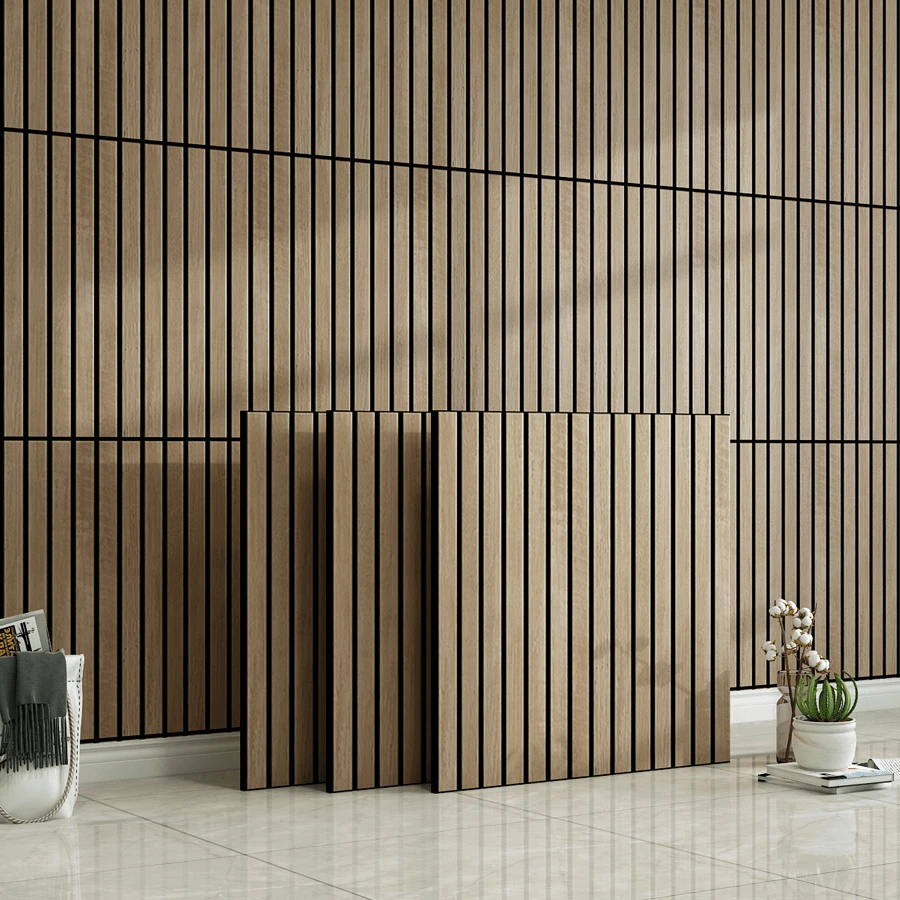 6pcs/12pcs 3D Luxury Retro Grid Wood Grain Self-Adhesive Wall Panels, Waterproof Vinyl Wallpaper With Matte 3D Texture, Suitable For DIY Projects - Easy Peel And Stick Installation, Removable Backsplash Tiles For Kitchen, Furniture Renewal, Fits All Indoor Spaces With Straight Line Matching Patterns And Stripes - Multicolor - View 1