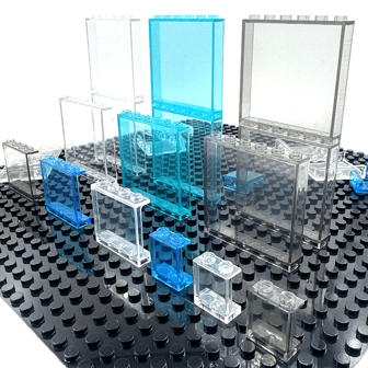 MOC 透明面板窗户墙房屋建筑配件 DIY 房屋积木玩具零件兼容 60581 87544