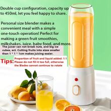 SOKANY 1 Piece Portable Juicer, Dual-Purpose Juicer, Portable USB Rechargeable Mini Blender, Fresh Juicer Cup, Wireless Portable Juicer, Comes With Sports Cup Lid, Personal Size Blender, Used For Smoothies And Cocktails, Family Fruit Blender, Very Suitable For Kitchen, Family, Travel, Is A Small Artifact For Making Drinks In Summer