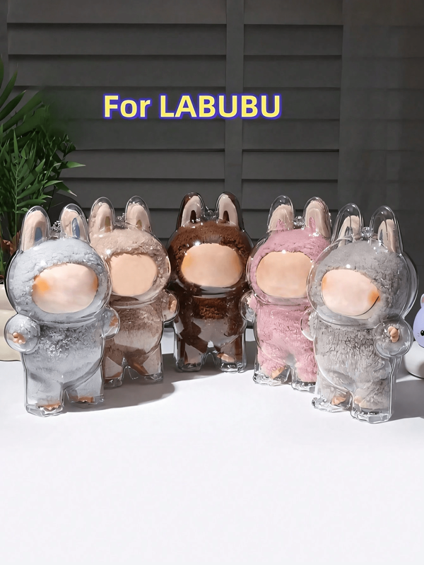 Transparente Acryl-Vitrine für Labubu, staubdichte Aufbewahrungsbox mit Kette, ideal für ab 14 Jahre, Taschendekoration, Weihnachts- und Neujahrgeschenk. Dieses Produkt ist ein Schutzgehäuse für LABUBU und beinhaltet nicht das LABUBU selbst.