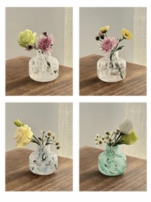 1 Stück Mini Tintenglas Vase, süße Dekovase für Tischblumen, geeignet für Hydrokultur Blumenarrangements, Restaurant, Wohnzimmer, Schlafzimmer, Balkon Heimdekoration - Verschiedenfarbig - Übersicht 2