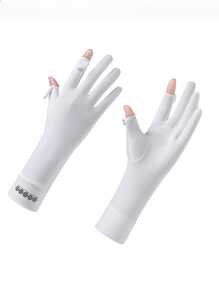 1 Par de Luvas Sem Dedos para Proteção Solar Feminina, Comprimento Médio, Respiráveis e Antideslizantes para Direção, Ciclismo, Uso Externo, Verão