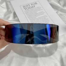 New Future Cyberpunk Sunglasses Retro Rimless Sun Glasses UV400 Mirror Eyewear Vintage Gothic Steampunk Party Gafas De Sol - C8_灰色 - 查看 1