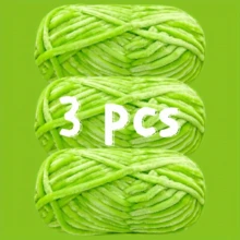 3pcs/Set 6mm Thick Velvet Chenille Yarn, 100% Polyester Fiber Yarn/Soft & Delicate, Suitable For Crochet Knitting Sweaters, Coats, Slippers, Hats And DIY Handicrafts - Multicolor - View 37