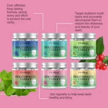 62片装旅行装草本薄荷牙膏口香糖，深层清洁口腔污渍，持久清新口气，去除异味，口腔护理片，方便旅行和日常使用，适合男士、女士和家庭 - 彩色 - 查看 8