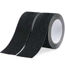 1 Pieza Cinta Tira Antideslizante 5cmx10m,80 Granos Cinta de Tracción Antideslizante Profesional PVC,Negra, Impermeable,Adecuado para baños, escaleras, entradas de ascensores, piscinas, etc - Negro - Ver 1