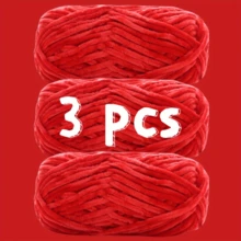 3pcs/Set 6mm Thick Velvet Chenille Yarn, 100% Polyester Fiber Yarn/Soft & Delicate, Suitable For Crochet Knitting Sweaters, Coats, Slippers, Hats And DIY Handicrafts - Multicolor - View 17
