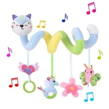 Spiral Stroller Toy, 0-6 Months, Plush Hanging Baby Rattle Sensory Toy, Mobile Cradle, Suitable For 0 3 6 9 12 Months Baby Boys Girls, Ideal Gift (Some Color May Be Random) - Yellow - View 9