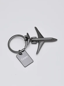 1件飛機模型吊飾紀念鑰匙圈，適合派對紀念品、節日禮物與家庭送禮 - 雷射-飛機鑰匙扣 - 查看 8