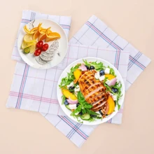 1/2/4/6/8/12 pièces Serviettes de cuisine ultra-douces, super absorbantes, à motifs carreaux et rayures, chiffons à vaisselle rouges / bleus / noirs, parfaits pour la maison et la salle à manger