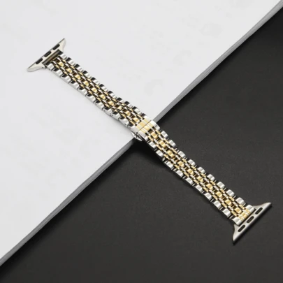 1 件 Ultra & Series 10/9/8/7/6/5/4/3/2 不锈钢纤薄串珠表带