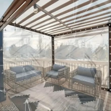 1 Stück wasserdichte Regenschutzabdeckung, Regentuch, Regennetz, transparent, reißfest, staubdicht und wasserdichter Kunststofffilm. Geeignet für Gärten, Balkone, Veranden, Blumenregale, Hundehütten, Camping-Gewächshäuser und wettergeschützte Outdoor-Camping-Standorte - transparent - Übersicht 3