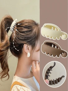 1pc/3pcs Banana Clip Vertical Clip Twist Clip High Ponytail Simple And Elegant Valentine's Day Halloween Fixed Artifact Summer Small Hair Volume Less Vertical Hairpin Claw Clip