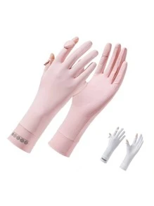 1 Par de Luvas Sem Dedos para Proteção Solar Feminina, Comprimento Médio, Respiráveis e Antideslizantes para Direção, Ciclismo, Uso Externo, Verão
