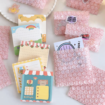 20PCS-Heart Shaped Bubble Cushion Bag, Anti-Static, Shockproof, And Anti Drop Bubble Bag, Mailing Bag, Storage Bag, Gift Packaging Bag, Self Sealing Card And Gift Envelope, And Stationery Packaging Suitable For Christmas Anniversary, Birthday, Engagement, Etc