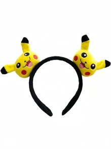 pokemon 1/4 Pcs Headbands - Fun And Festive Yellow-Themed Accessories, Pikachu Hair Hoops With Ear Designs, Foldable Ear Style