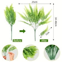 10pcs Artificial Moss Fern Potted Plants, Antioxidant Boston Ferns, Plastic Faux Shrubs For Outdoor Artificial Greenery, UV-Resistant Fake Plants, Perfect For Wedding Decor, Indoor & Outdoor Decor, Home Decor, Rome Decor And Wedding Decor