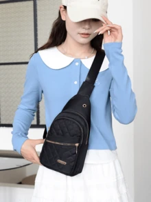 1 PC Women's Crossbody Chest Bag, Women's Wallet, Fashionable Chest Bag, Waterproof And Breathable Fabric, Multiple Storage Spaces, Front Bag, 6 Sizes To Choose From, Suitable For Travel, Work, Shopping - 彩色 - 查看 2