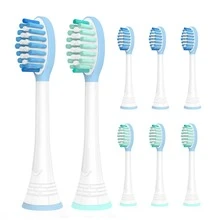 8 Pack Sensitive Gum Care Replacement Toothbrush Heads For Sonicare Replacement Heads, Compatible With Leading Brand Replacement Brush Head, Soft Bristles, Advanced Plaque Removal - Mint Blue - View 1