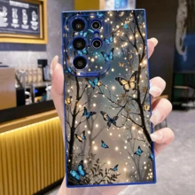 Glow In The Dark Butterfly Phone Case For  Galaxy A06 A16 A55 A54 5G A52 A53 A14 A34 A15 A35 S21 FE S25 S22 S23 S24 Ultra - 1_Blue - 查看 4