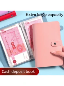 软皮钱包/现金信封，个人理财工具，用于存放现金、账单、票证、支票；多功能存储相册 - 彩色 - 查看 5