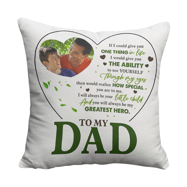 1 Federa per cuscino personalizzata e esclusiva con foto - Federa morbida stampata per la Festa del papà, il Ringraziamento, la Festa dell'Insegnante - Stampa mono-lato personalizzata con combinazione di 2 foto - Idea regalo ideale per famiglie, amici e il tuo amore