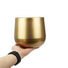 1pc Golden Metal Vase With Drainage Hole, Golden Plant Pot, Modern Decorative Planter For Indoor/Outdoor Decor, Perfect For Wedding Decor, Room Decor, Home Decor And Garden Decorations