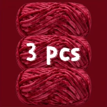 3pcs/Set 6mm Thick Velvet Chenille Yarn, 100% Polyester Fiber Yarn/Soft & Delicate, Suitable For Crochet Knitting Sweaters, Coats, Slippers, Hats And DIY Handicrafts - Multicolor - View 28