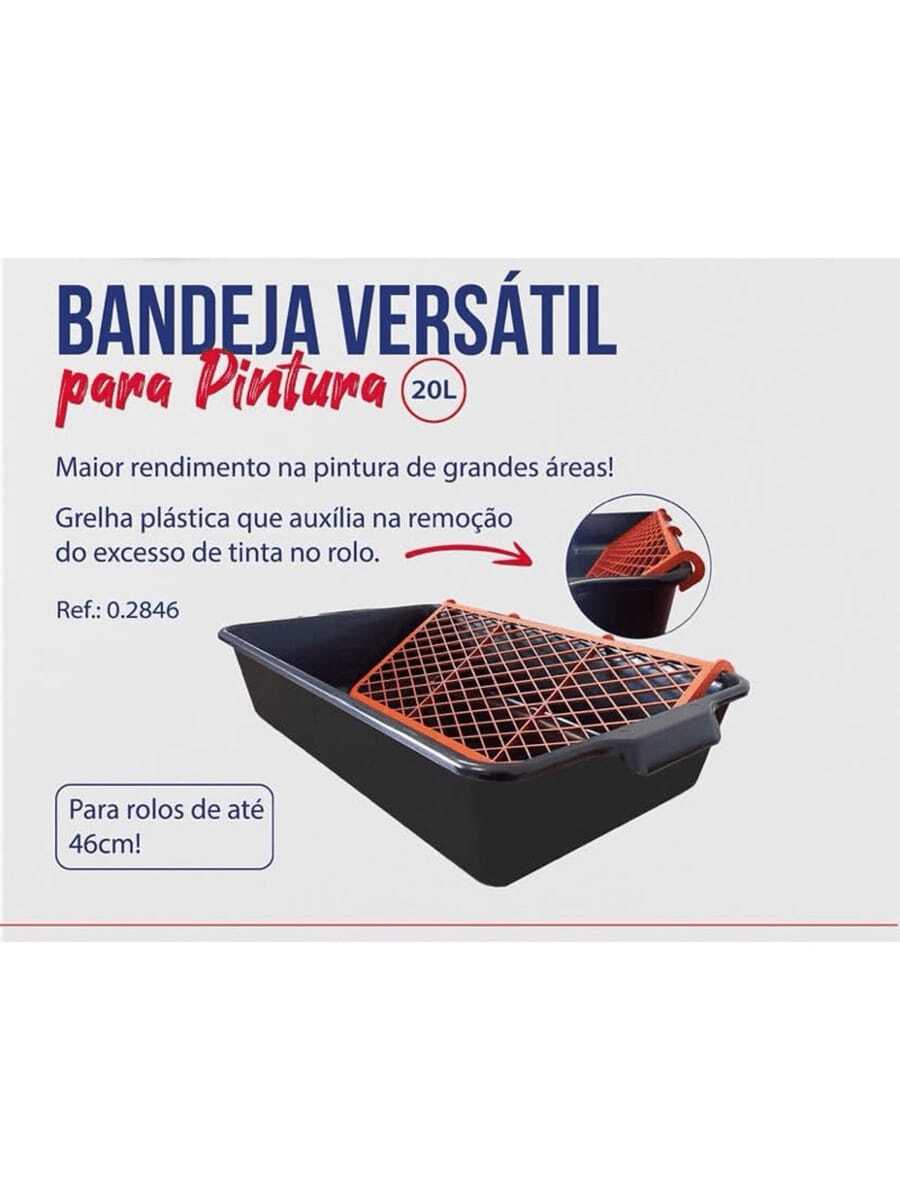 Bandeja P/ Pintura C/Grelha 20Litros / Caixa de Massa  - Compel - Tamanho Único - Visão 1