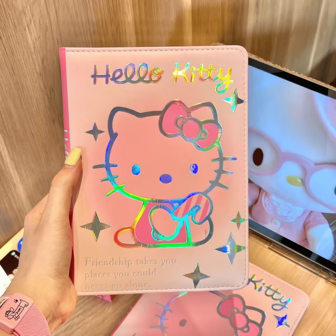 Sanrio 1 stuk Hello Kitty Friendship Rainbow A5 notitieboekje - Gelinieerd notitieboekje, met schattige roze kaft, schattige Sanrio schoolbenodigdheden, cadeau voor meisjes