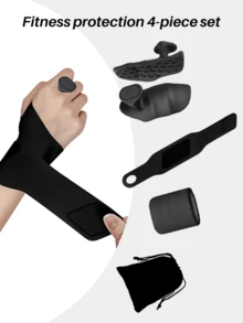 护腕、护掌防滑橡胶健身握把 - 防止扭伤 - 防汗掌垫，适用于举重、硬拉、引体向上和杠铃训练 | 符合人体工学的手部保护器，配有便携式抽绳收纳袋，便携式健身配件，适合家庭和健身房训练，圣诞礼物，圣诞袜填充物