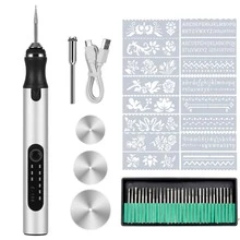 Electric Engraving Pen, USB Rechargeable Cordless Engraving Machine, Portable DIY Rotary Engraver For Jewelry Wood Glass Stone Carving - Silver - View 1