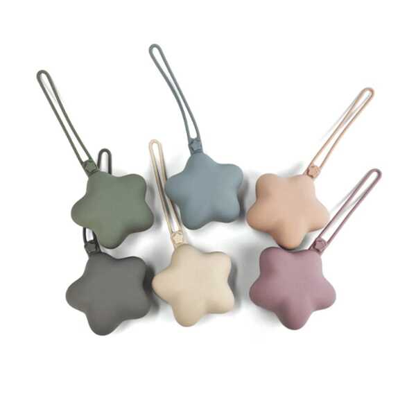 1pc Baby Pacifier Cartoon Storage Box, Convenient Teether Toy Dust Cover Bag, Can Be Hanged On Baby Stroller