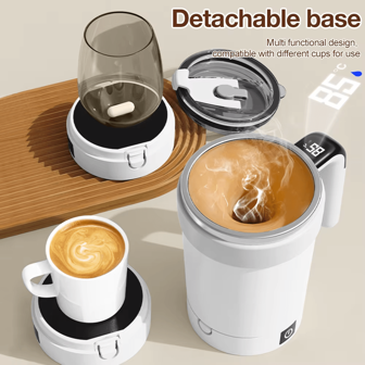 Tazza magnetica con misurazione automatica della temperatura e mescolatura elettrica, tazza da caffè portatile, adatta come regalo per le vacanze