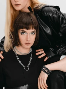 Yanxyad Punk Wrist Cuff Gothic Bracelet For Men Women, Black Punk Spiked Studded Bracelets Stylish Leather Spiked Bracelets PU Leather Rivet Studded Bracelet Punk Bracelet Goth Black Biker Wide Strap Adjustable Bangle Wristband For Men Women Gifts