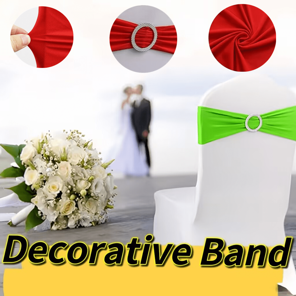 10 piezas de fajas elásticas para sillas con lazo, fundas de silla elásticas universales con hebilla y deslizador, apropiadas para bodas, recepciones, decoración de eventos de hotel. Excelente para bodas, baby shower, cumpleaños, fiestas de Halloween/Acción de Gracias/Navidad, suministros para ceremonias de graduación, decoración para la ceremonia de apertura escolar, accesorios para el ambiente de la fiesta