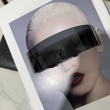 New Future Cyberpunk Sunglasses Retro Rimless Sun Glasses UV400 Mirror Eyewear Vintage Gothic Steampunk Party Gafas De Sol - C1_綠色 - 查看 1