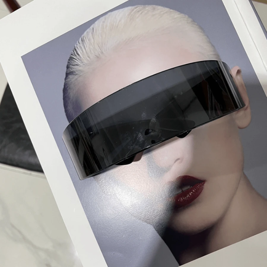 New Future Cyberpunk Sunglasses Retro Rimless Sun Glasses UV400 Mirror Eyewear Vintage Gothic Steampunk Party Gafas De Sol - C1_綠色 - 查看 1